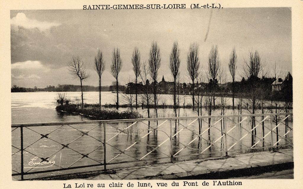 Carte Postale : La Loire au clair de lune, vue du Pont de l'Authion